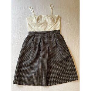 Max And Cleo Women's Dress Size 2 Ivory & Black Sleeveless Polyester/Rayon Blend